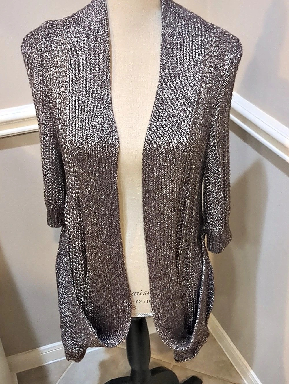 Moth Anthropologie Purple Open Front Cardigan